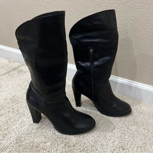 Harley Davidson Arleth Black Leather Biker Boots Wm Size 7.5 D84449 3” Heel,